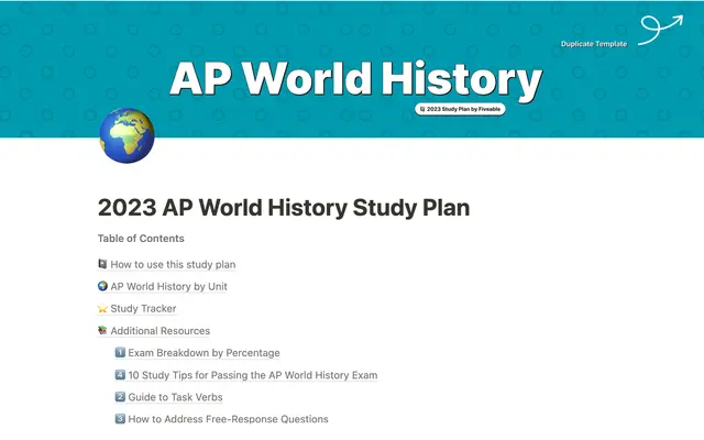AP World History Study Tracker