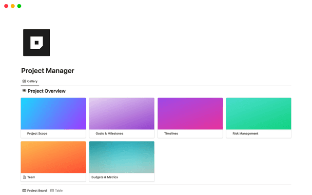 Notion Project Manager Template
